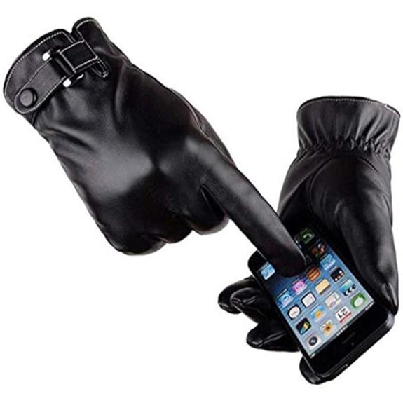 VICSPORT Men's Touchscreen Leather Gloves Warm & Soft