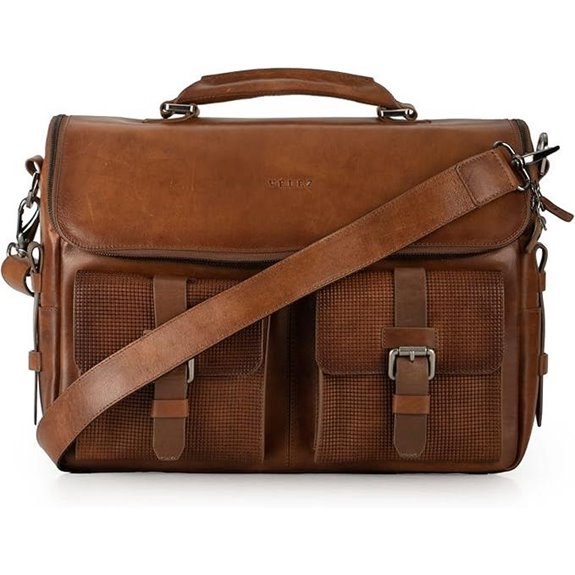 VELEZ Tan Leather Messenger Bag for Men