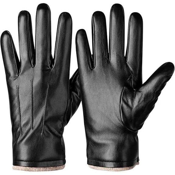 Alepo Men’s Winter PU Leather Touchscreen Gloves