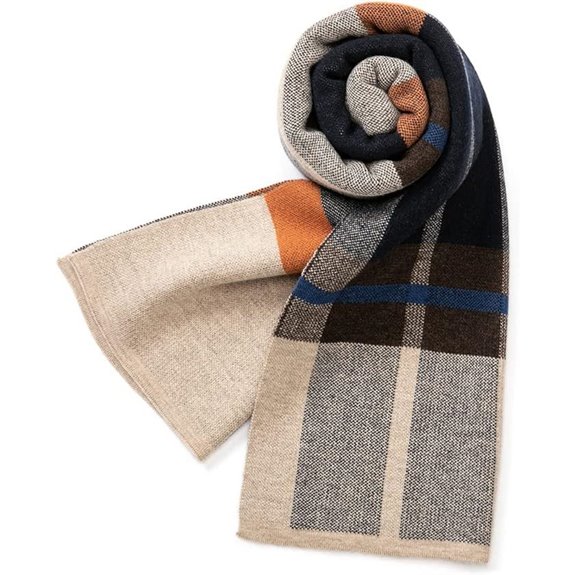 Villand Merino Wool Tartan Knitted Scarf for Men