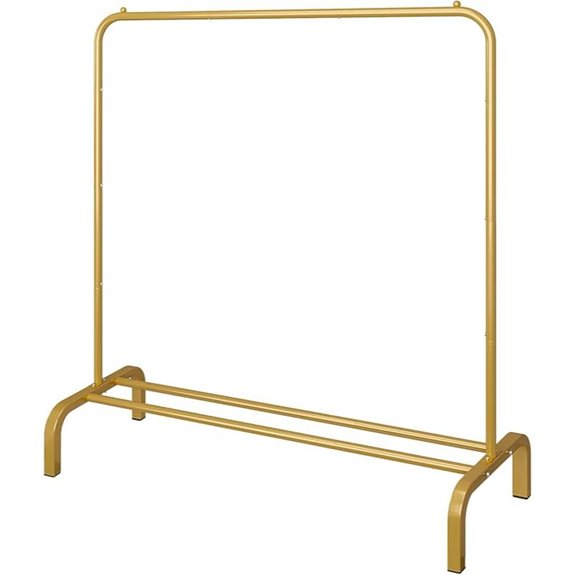 JIUYOTREE Metal Clothing Rack with Bottom Shelf