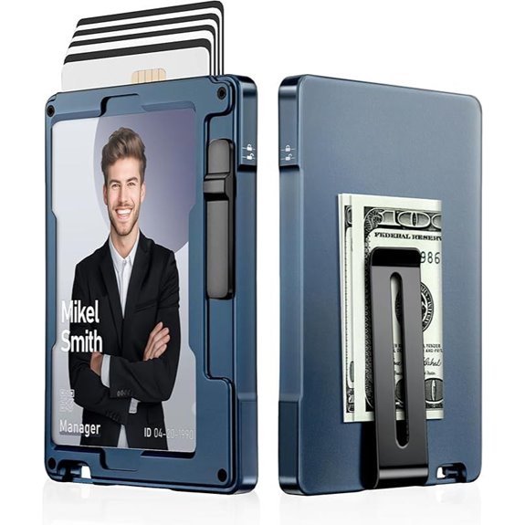 umoven Minimalist RFID Wallet for Men with ID Window