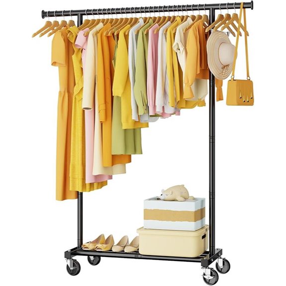 Clothes Rack with Wheels for Hanging Clothing