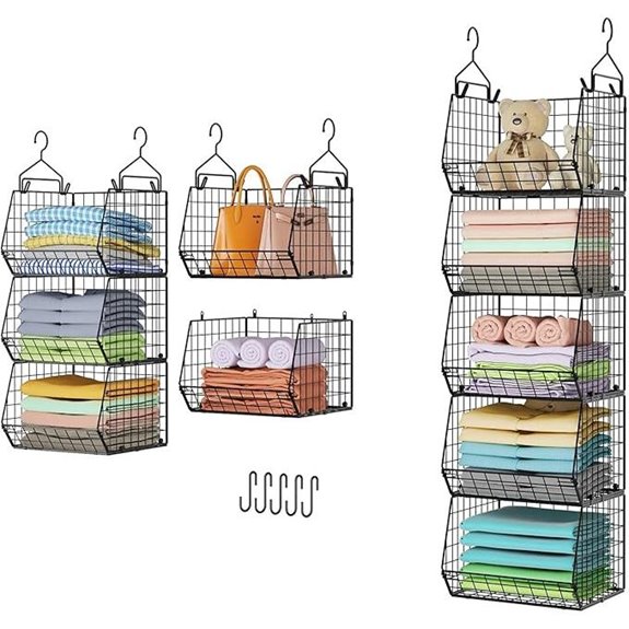 5-Tier Closet Organizer with Hooks and Baskets