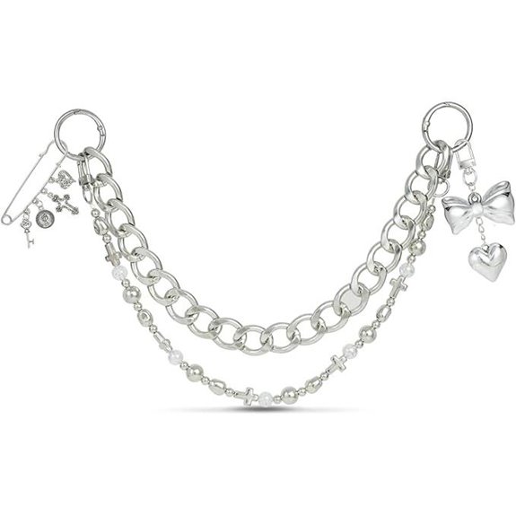 4-in-1 Silver Bow Bag Charm for Handbags