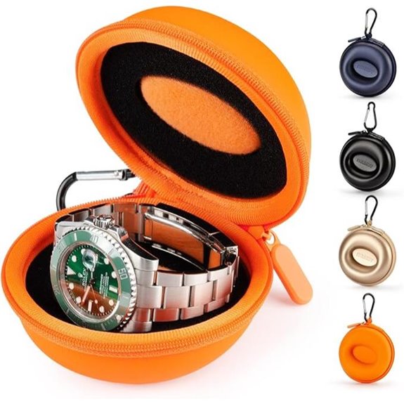 Travel Watch Case for Women Portable Organizer Orange