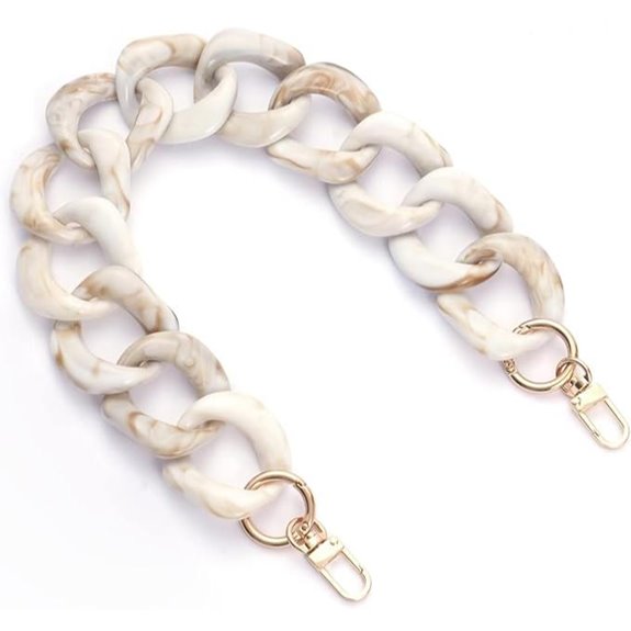 AUMEY 18 inch Oval Acrylic Chain and Clear Hand Bag Chain Set with Buckles