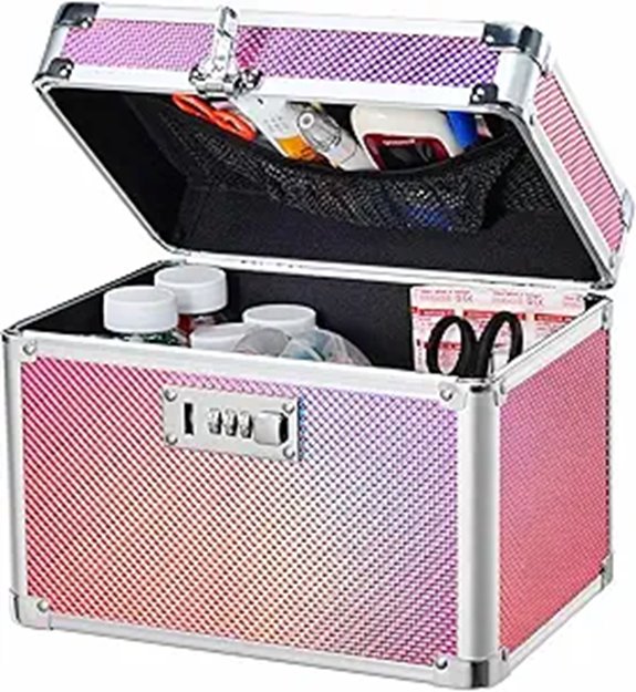 Adazzo Pink Lockable Medicine Storage Box