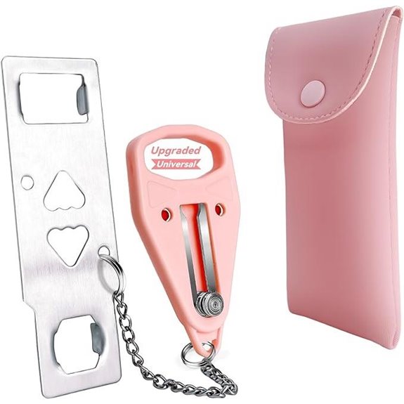 AceMining Portable Security Door Lock (Pink 1 Pack)