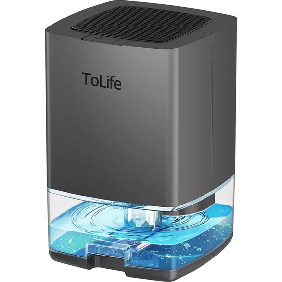 ToLife Portable Dehumidifier with LED Light Gray