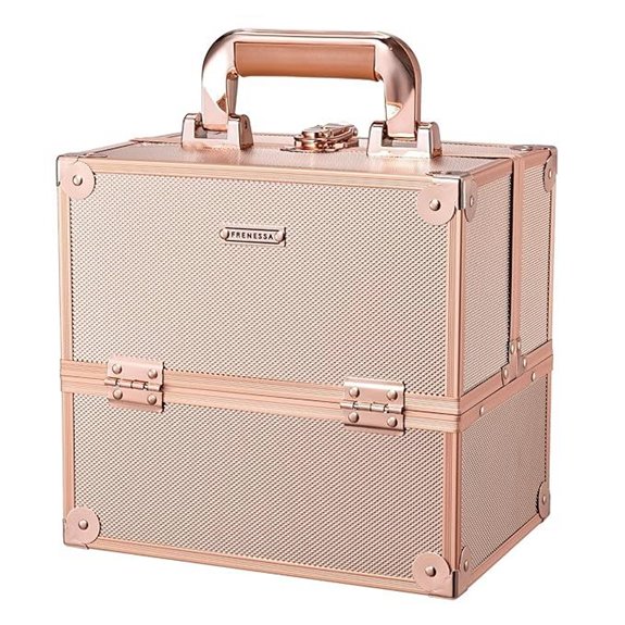 FRENESSA Makeup Train Case with Dividers and Lock