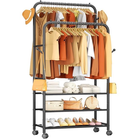 Furologee Portable Rolling Clothing Rack with Wheels