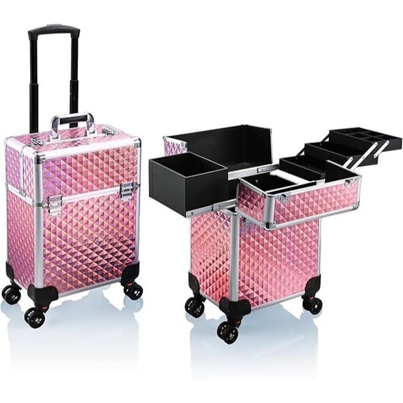 Stagiant Rolling Makeup Train Case with Wheels
