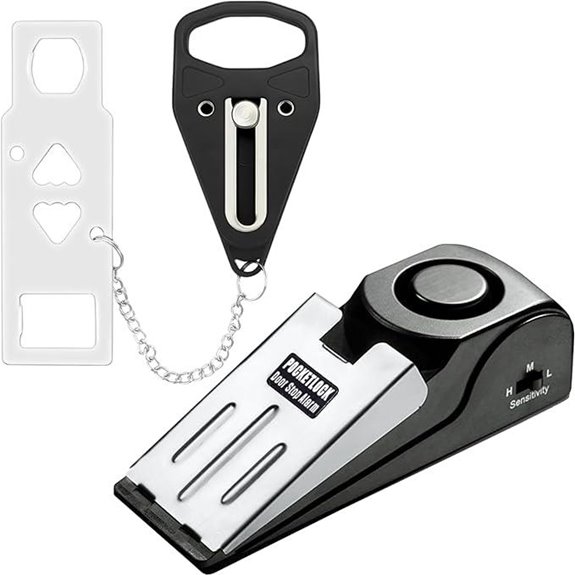 Portable Door Lock & Alarm Travel Safety Kit