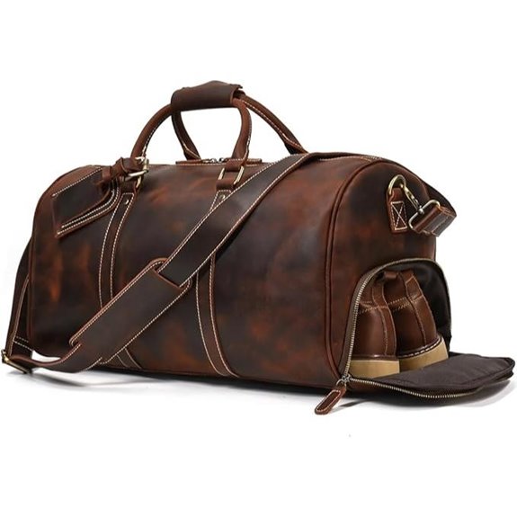 Full Grain Leather Travel Duffel Bag for Men & WoMen