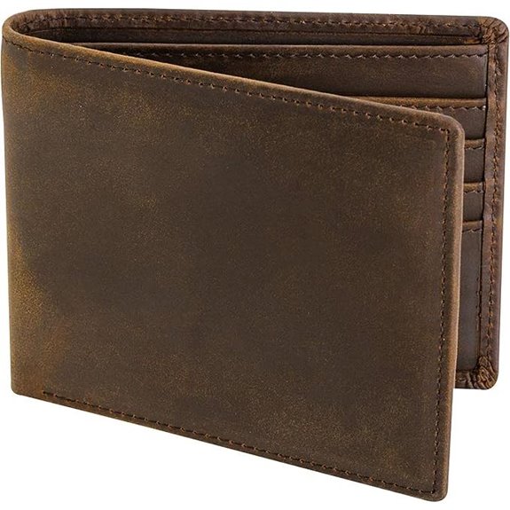 Top Grain Leather Men's RFID Wallet with 8 Card Slots