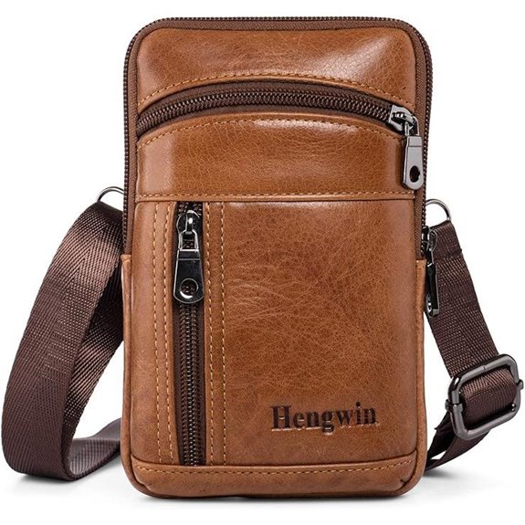 Hengwin Genuine Leather Crossbody Bag for Men/Women
