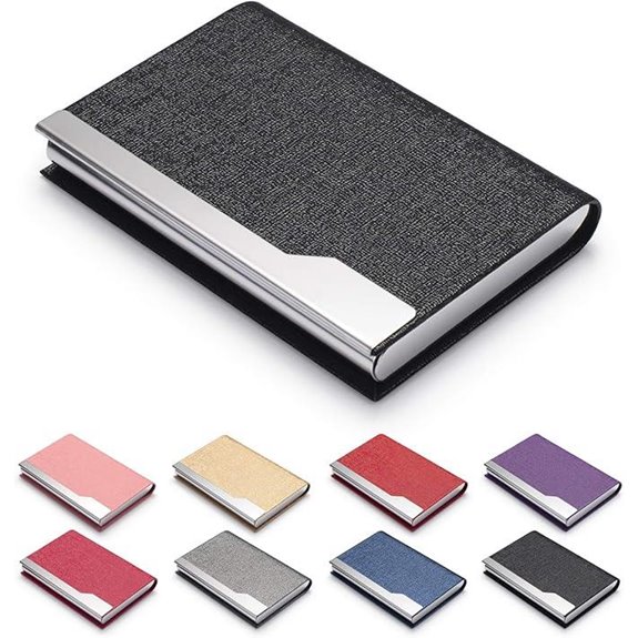 Luxury PU Leather Business Card Holder with Metal Wallet