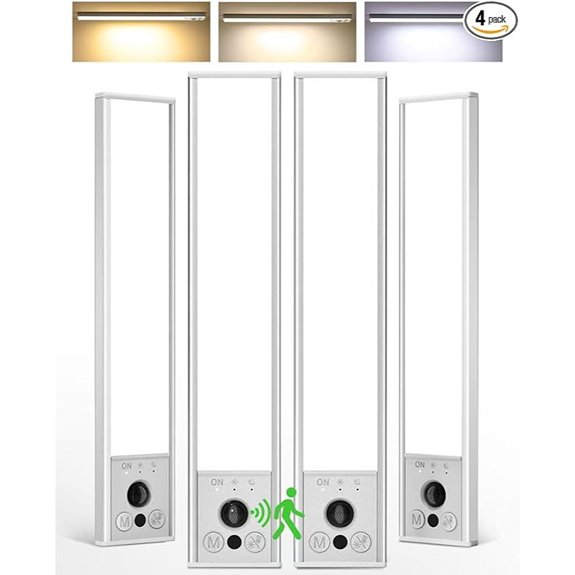 EZVALO 4-Pack Rechargeable Motion Sensor Under Cabinet Lights