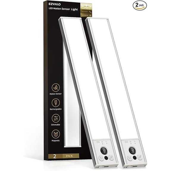 EZVALO 10-inch Rechargeable Under Cabinet LED Lights (2 Pack)