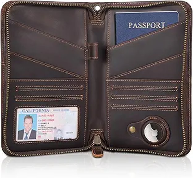 rfid block leather passport holder