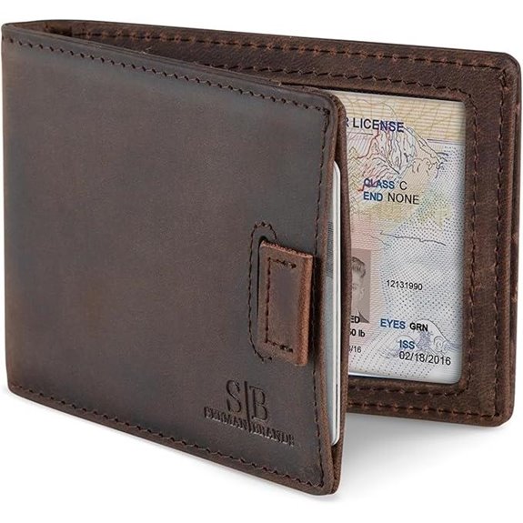 RFID Blocking Leather Money Clip Wallet for Men