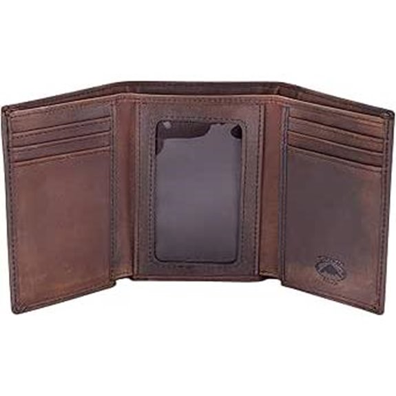 Stealth Mode Trifold Leather Wallet for Men with RFID Blocking