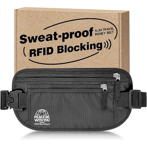 Hidden Money Belt with RFID Blocking and Heavy-Duty Buckle