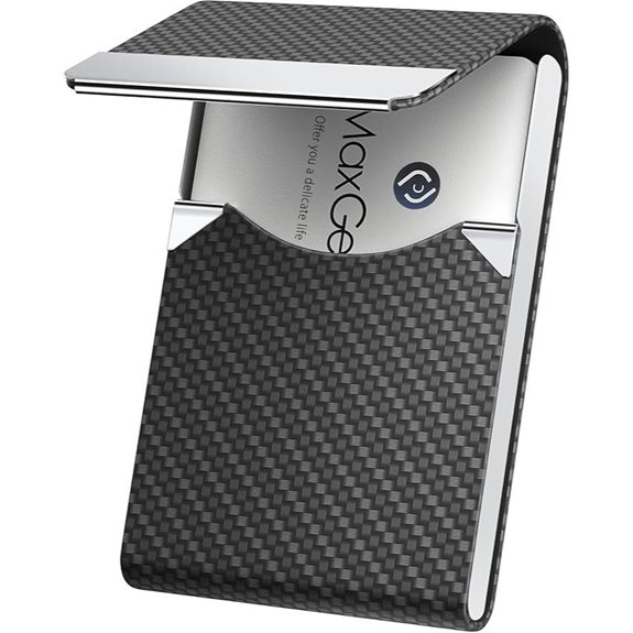 MaxGear RFID Leather Business Card Holder with Magnet