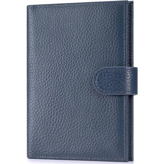 RFID Leather Passport Wallet with Zipper Coins
