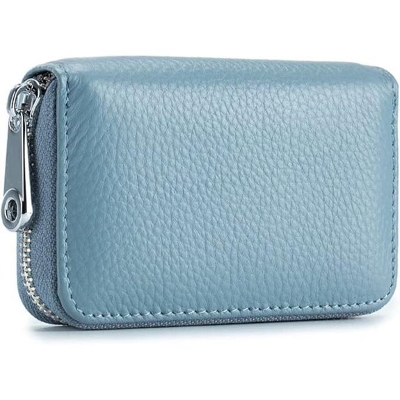 EASTNIGHTS RFID Leather Credit Card Wallet with Zipper