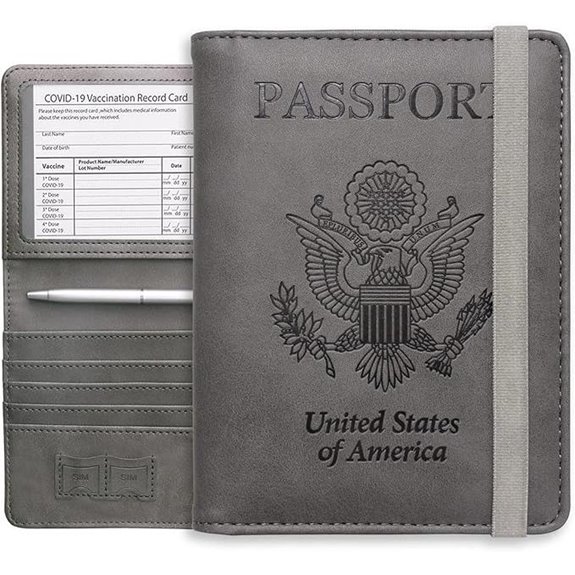 WALNEW RFID Passport Holder with Pen and Card Slots