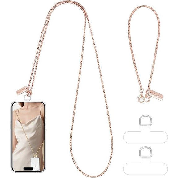 Dadanism Phone Lanyard Set with Tether Tabs Rose Gold
