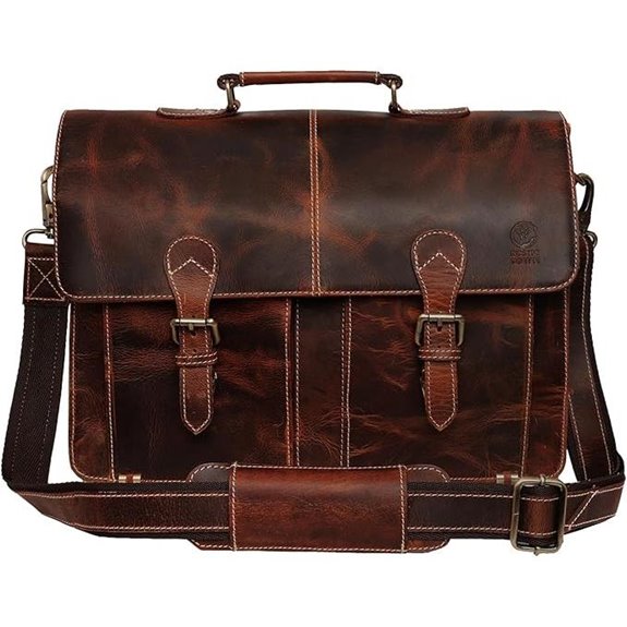 Rustic Town Leather Messenger Laptop Bag for Men
