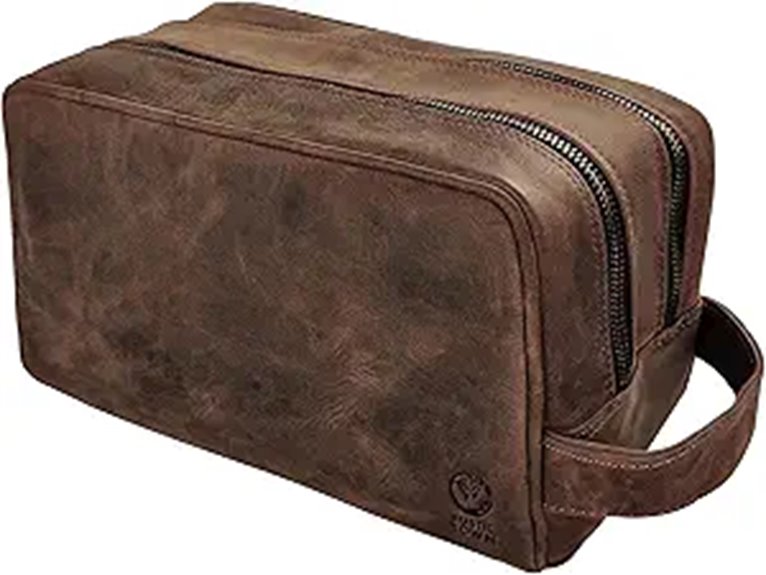 Rustic Town Full Grain Leather Travel Toiletry Bag