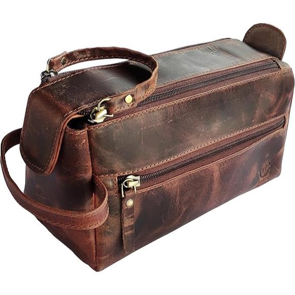Rustic Town Leather Travel Toiletry Bag