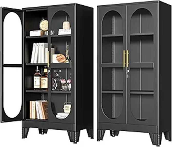 Locking Glass Display Cabinet with Shelves