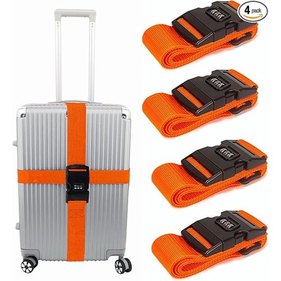 TSA-Approved Luggage Straps with Lock (4 Pack)