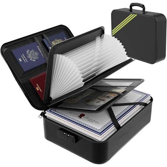 Fireproof Document Box with Lock and Waterproof Features