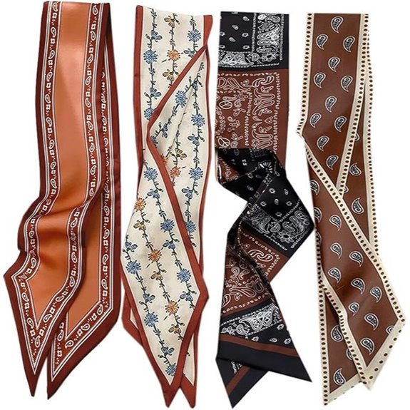 4 Pcs Women's Hair and Neck Scarves Set