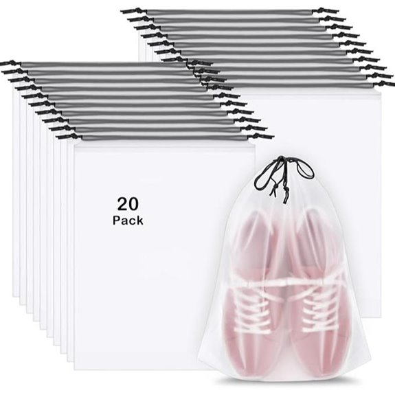 20 Pack Clear Travel Shoe Bags