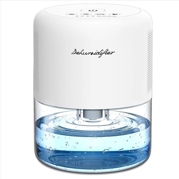 Small Quiet Dehumidifier with Auto Shutoff and Light
