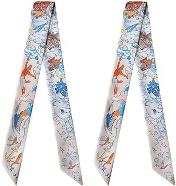 Mulberry Silk Hair Ribbons & Scarves 2 Pack