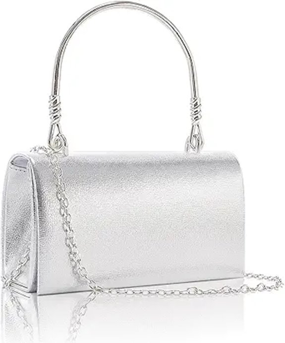 Larcenciel Metallic Silver Clutch for Women