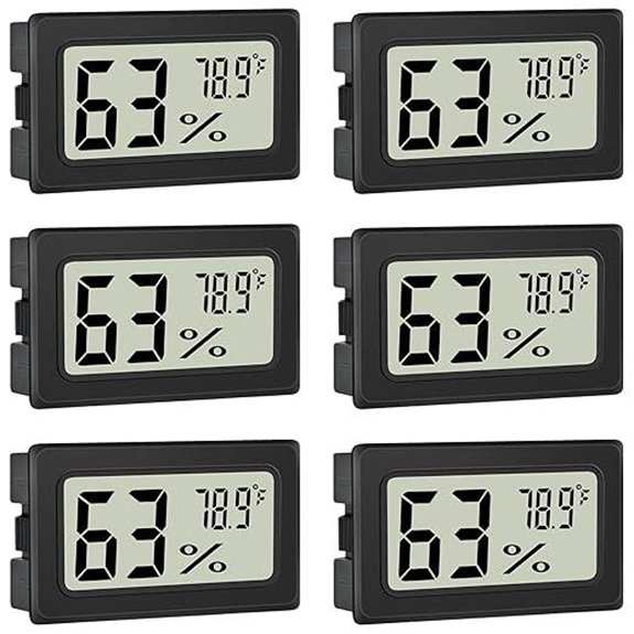 Humidity Meter 6-Pack Digital Thermometers with LCD