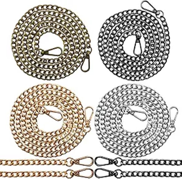 6-Pack DIY Metal Purse Chains for Bags
