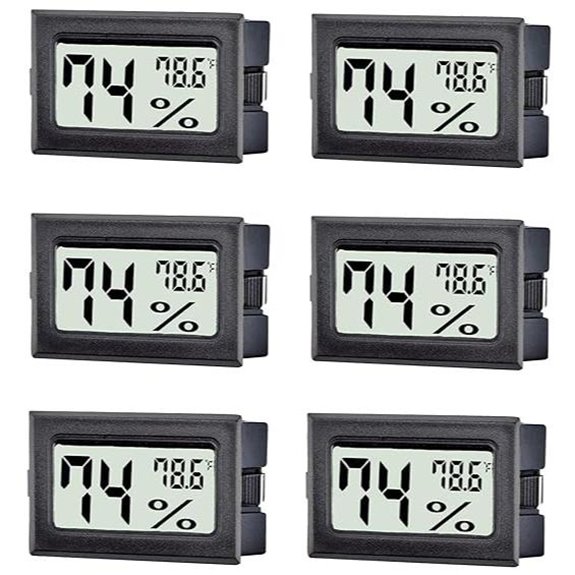 6 Pack Digital Thermometer Hygrometer for Home Use