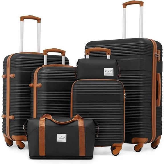 LONG VACATION 6-Piece Hardshell Luggage Set with Spinner