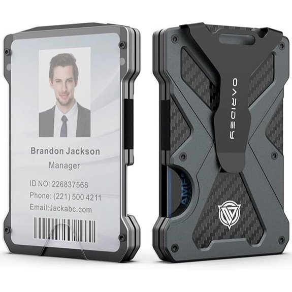 Minimalist Aluminum Card Wallet with Cash Clip