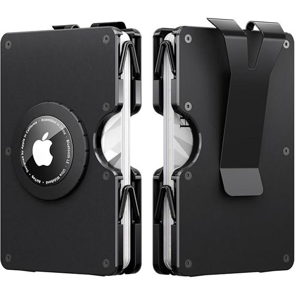 Slim Aluminum AirTag Wallet with Money Clip for Men